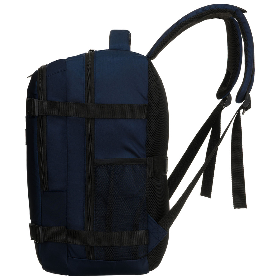 Plecak podróżny w granatowym kolorze, dwukomorowy i zamykany suwakiem - Peterson