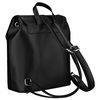Czarny, niewielki plecak damski ze skóry ekologicznej wyposażony w nóżki ochronne - Rovicky