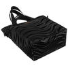 Shopper damski z poliestru w czarnym kolorze pokryty falistym wzorem - Rovicky