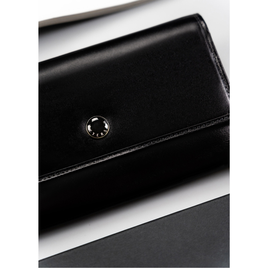 Portfel skórzany czarny dla kobiet z RFID - Peterson