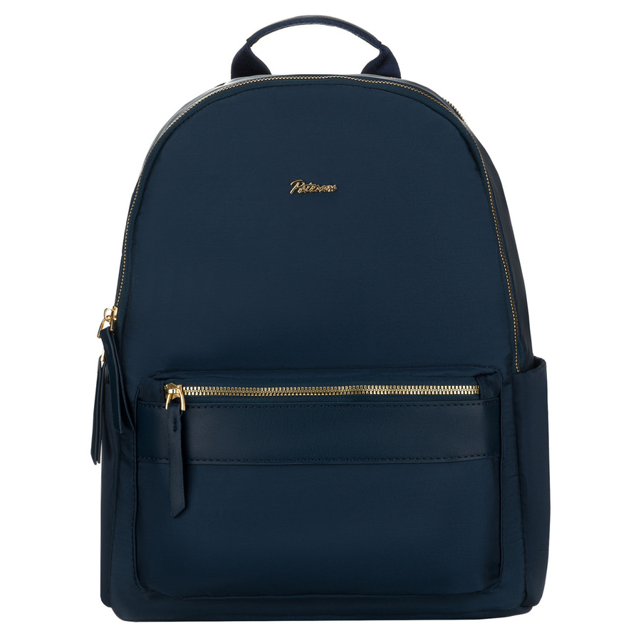 Dwukomorowy, granatowy plecak damski z poliestru - Peterson
