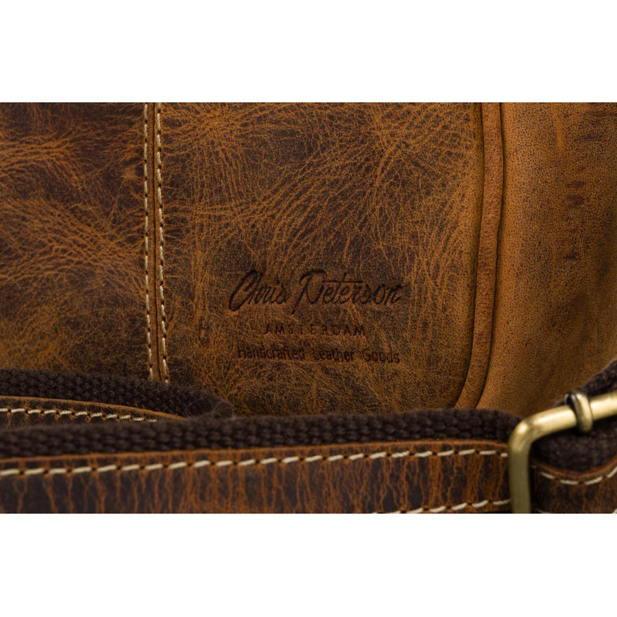 Męska torba na ramię z naturalnej skóry vintage - Peterson