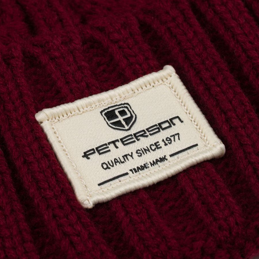 Zestaw: czapka, rękawiczki i szalik w bordowym kolorze - Peterson