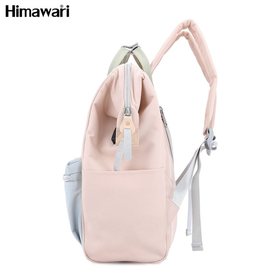 Miejski plecak w różowo-błękitnym kolorze zawieszony na regulowanych szelkach - Himawari