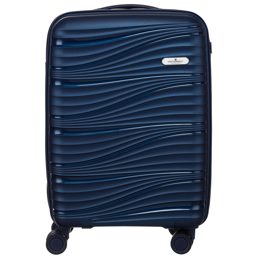 Kabinowa walizka twarda na 4 kółkach, granatowa Peterson
