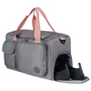 Sportowa torba podróżna z poliestru w szaro-różowym kolorze zamykana na suwak - Peterson
