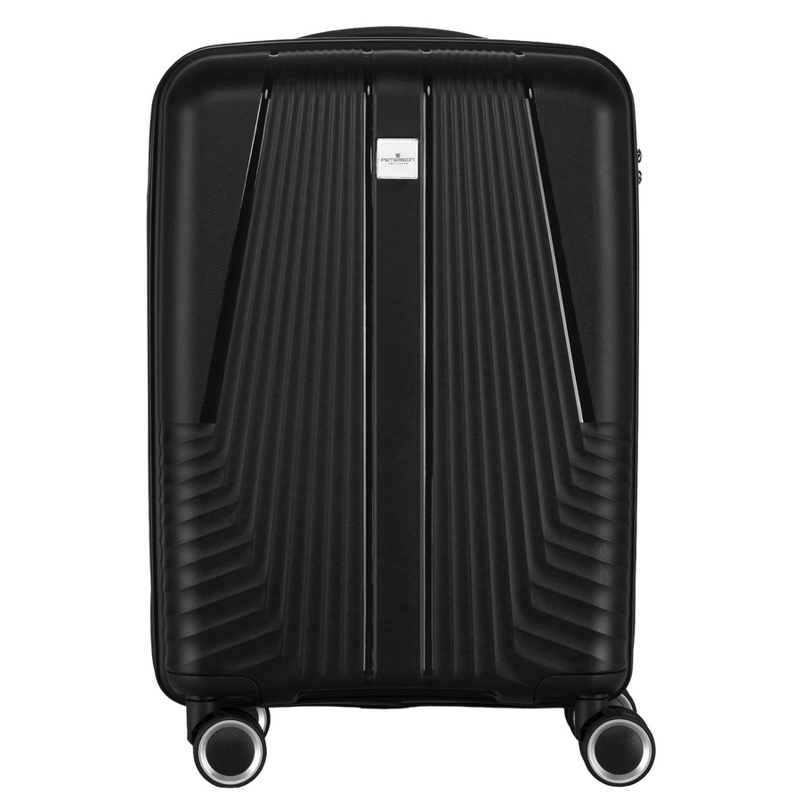 Kabinowa, czarna walizka podróżna z teleskopowym uchwytem - Peterson