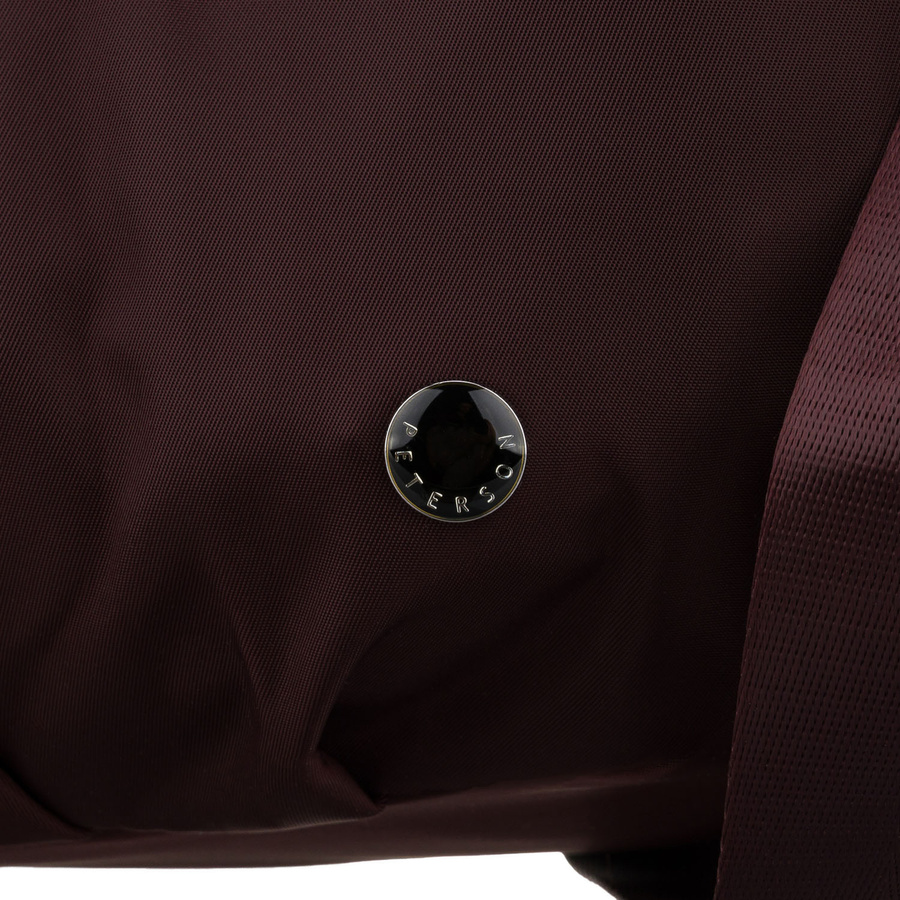 Bordowa torebka damska z poliestru zamykana suwakiem, dwukomorowa - Peterson