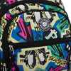 Plecak młodzieżowy do szkoły odszyty z poliestru ze wzorem imitującym graffiti, zawieszony na regulowanych szelkach - Peterson