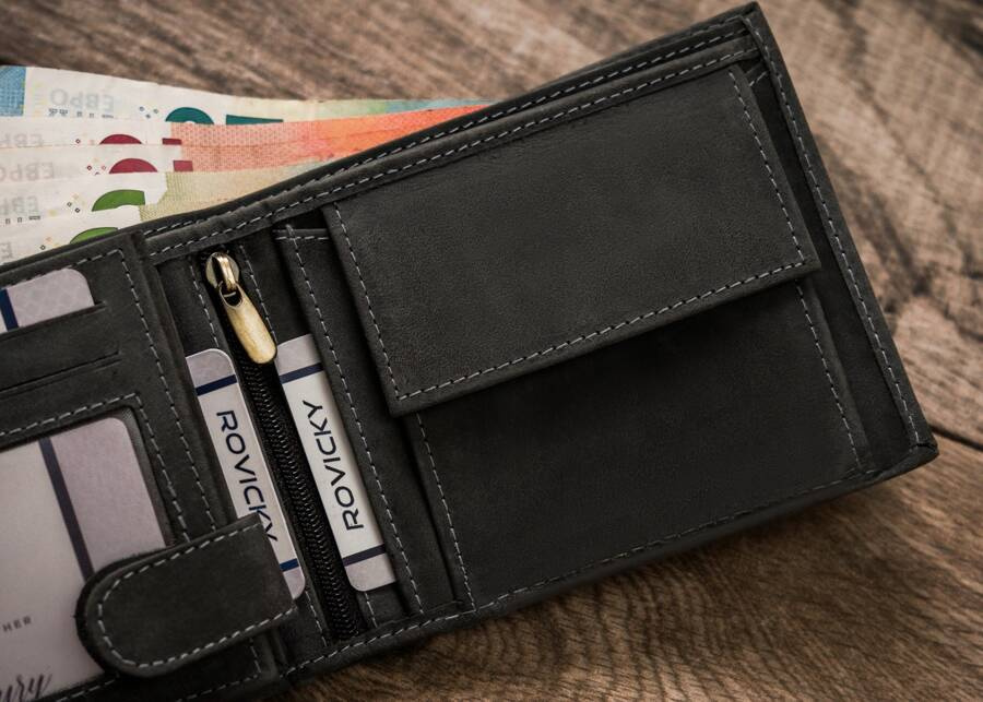 Duży portfel męski z nubukowej skóry naturalnej - Always Wild