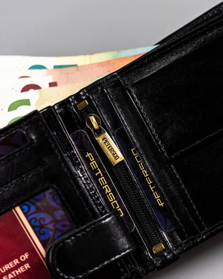 Duży, skórzany portfel męski zapinany na zatrzask - Peterson