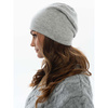 Czapka damska zimowa slouchy z kryształkami szara - Peterson
