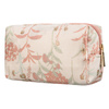 Różowa kosmetyczka z poliestru, jednokomorowa i ozdobiona kwiatowym wzorem - Peterson