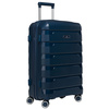 Granatowa, duża walizka z polipropylenu z obrotowymi kółkami - Peterson