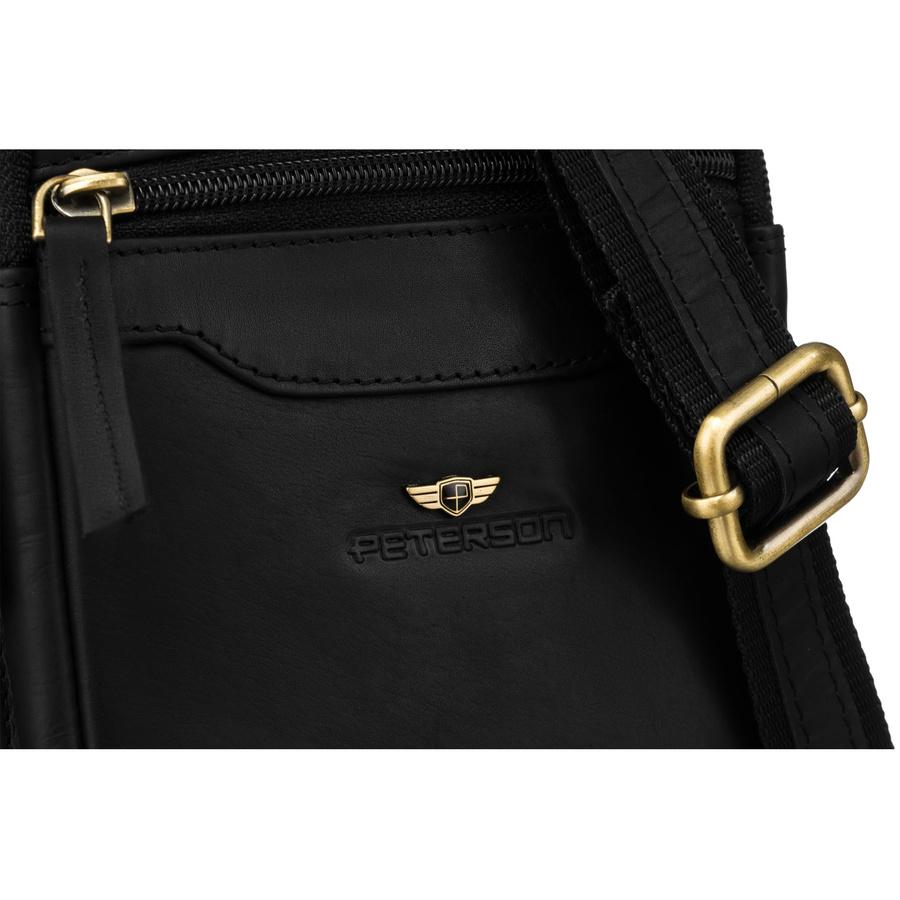 Torba męska naturalna skóra z regulowanym paskiem - Peterson