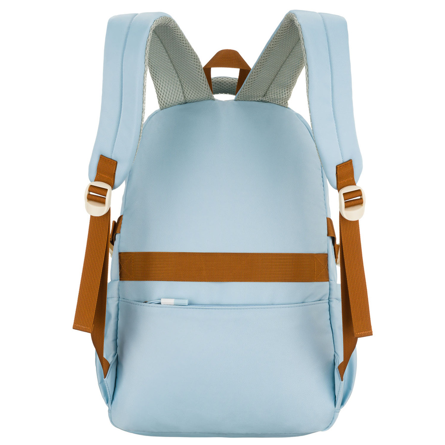 Plecak szkolny z poliestru w błękitnym kolorze zawieszony na regulowanych szelkach - Peterson