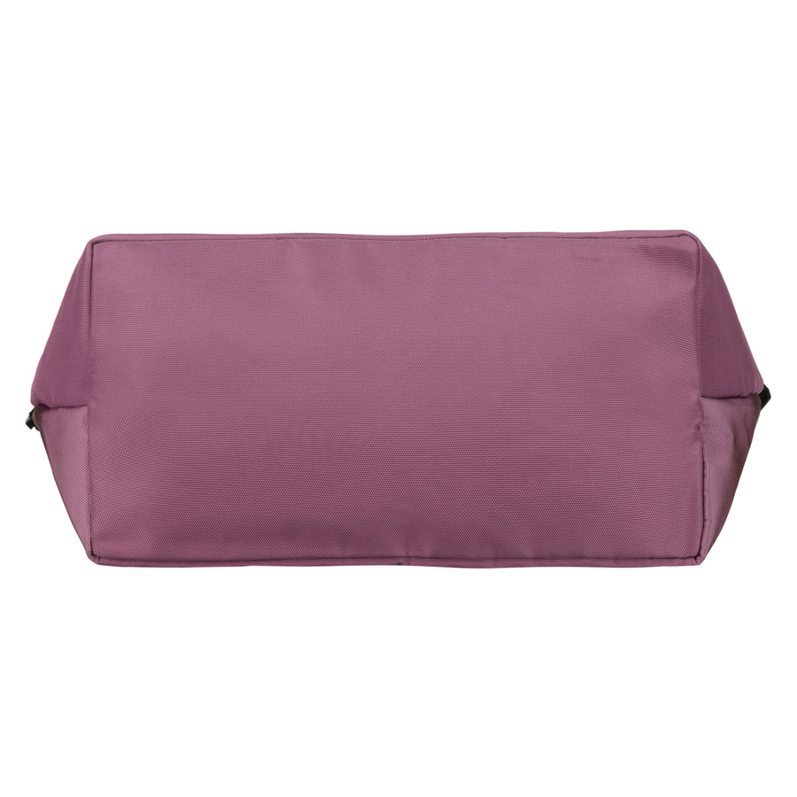 Duża shopperka damska z poliestru w różowym kolorze, zawieszona na wygodnych uchwytach i doczepianym pasku - Peterson