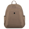 Beżowy plecak damski wykonany z poliestru, zawieszony na regulowanych szelkach - Peterson
