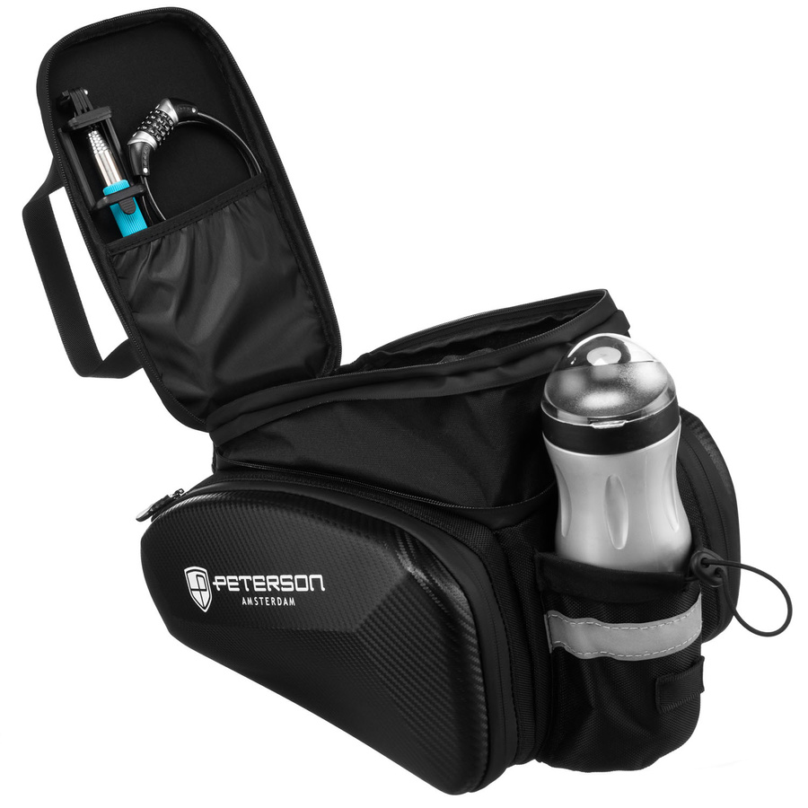 Czarna sakwa rowerowa na bagażnik - Peterson