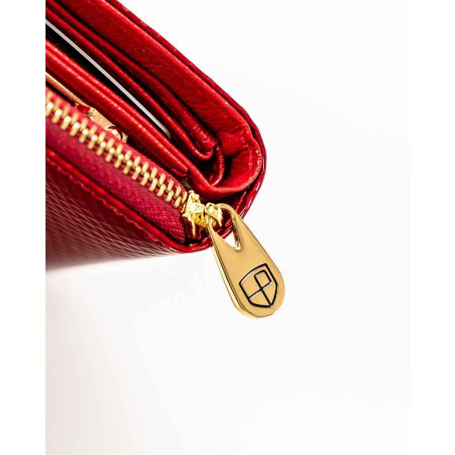 Skórzany portfel damski na zatrzask z RFID - Peterson