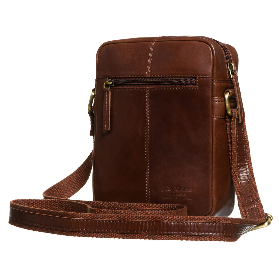 Elegancka listonoszka męska ze skóry naturalnej w brązowym kolorze - Peterson