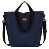 Granatowa shopperka damska z poliestru z kieszenią zewnętrzną - Peterson
