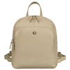 Skórzany, miejski plecak damski w beżowym kolorze - Rovicky