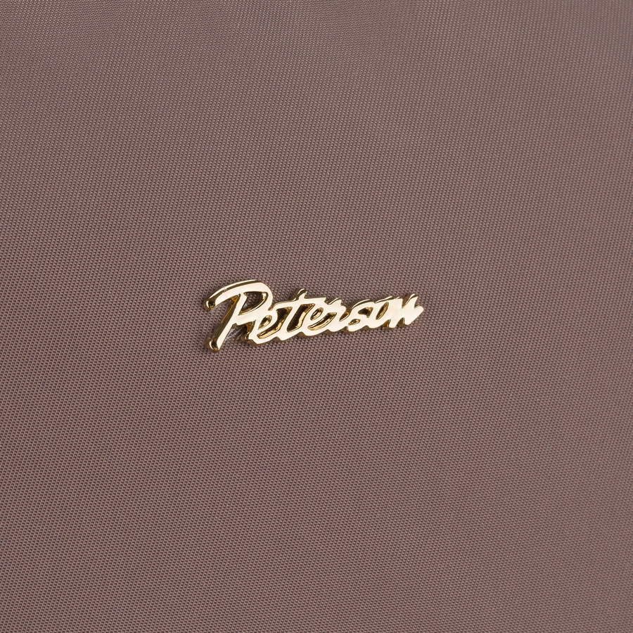 Dwukomorowy plecak damski z poliestru w beżowym kolorze - Peterson