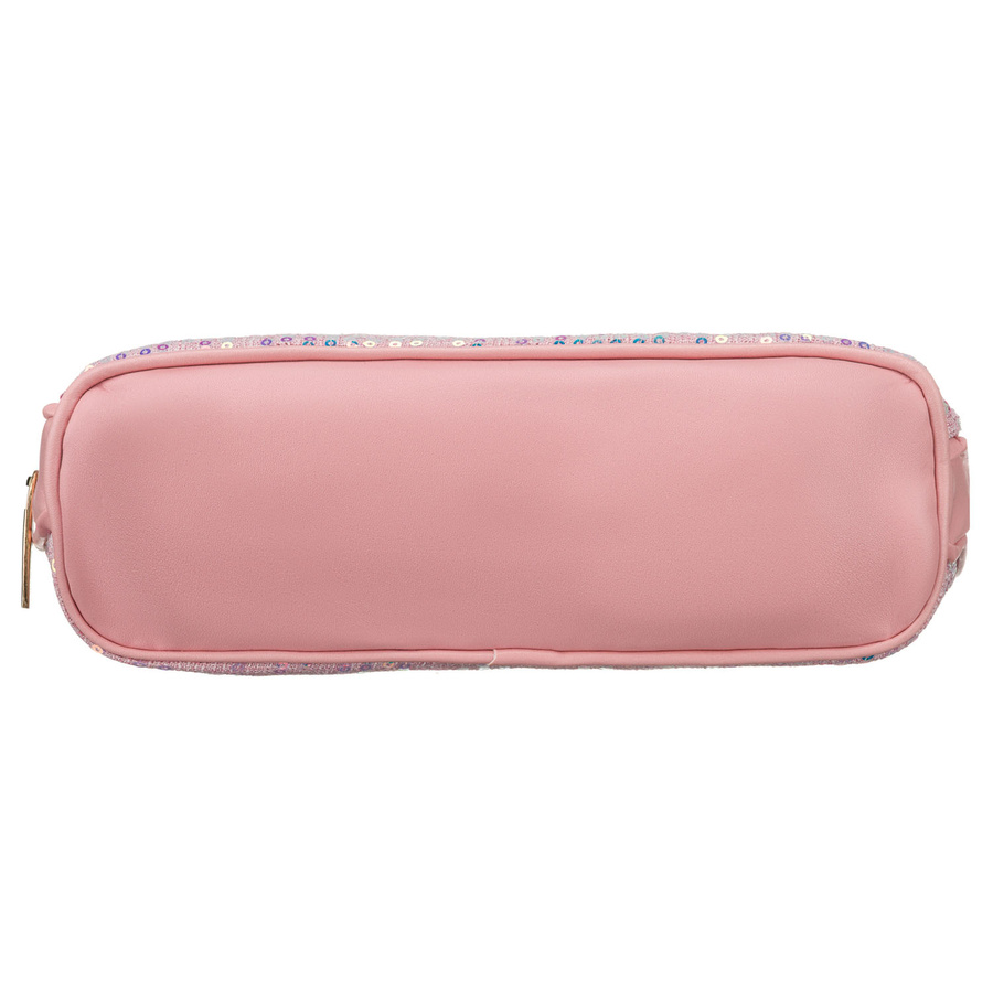 Różowa kosmetyczka z materiału syntetycznego, jednokomorowa - Peterson