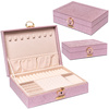 Różowa szkatułka na biżuterię z dedykowanym miejscem na zegarek - Peterson