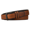 Skórzany, brązowy pasek męski z klasyczną klamrą i dwiema szlufkami - Peterson