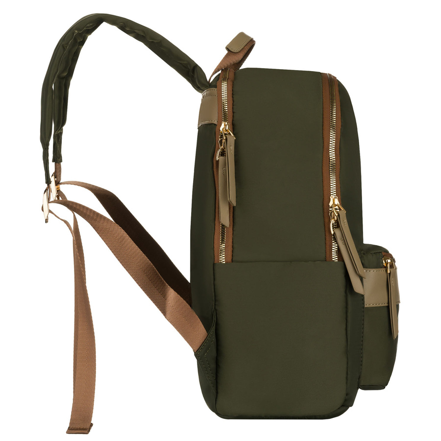 Zielony, miejski plecak damski z poliestru zamykany suwakami - Peterson