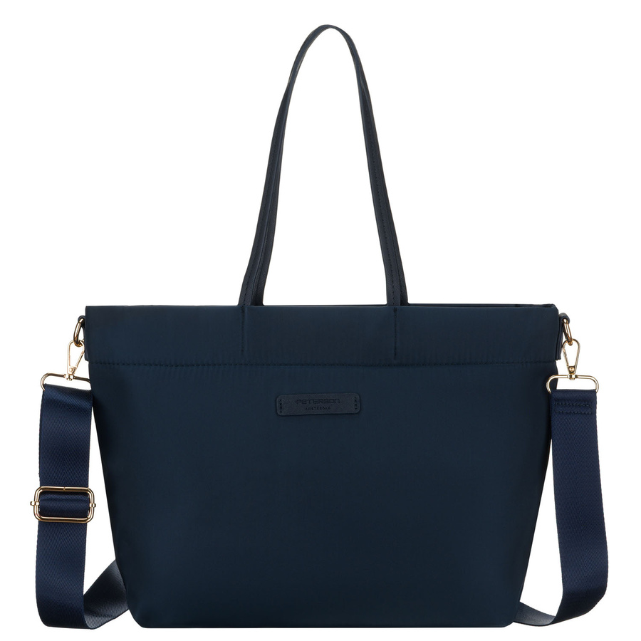 Shopperka damska w granatowym kolorze zamykana klipsem magnetycznym - Peterson