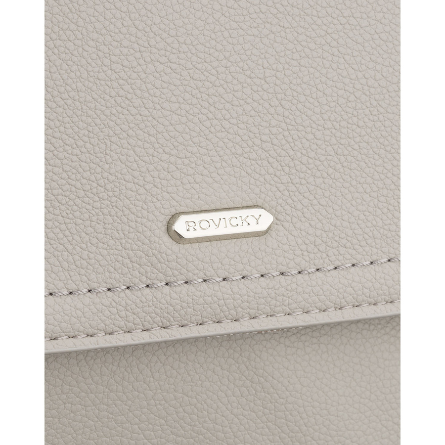 Szary, miejski plecak damski ze skóry ekologicznej - Rovicky