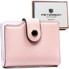 Różowy portfel damski ze skóry ekologicznej z systemem RFID - Peterson