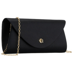 Kopertówka damska wykonana ze skóry ekologicznej w czarnym kolorze - Rovicky