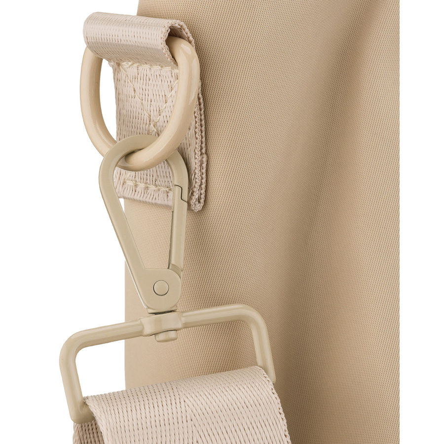 Shopperka damska z poliestru w jasnobeżowym kolorze zamykana suwakiem - Peterson