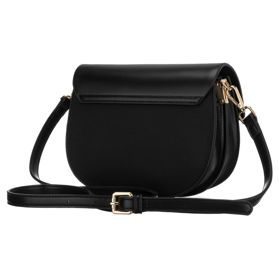 Czarna listonoszka damska zawieszona na regulowanym, dopinanym pasku - Peterson