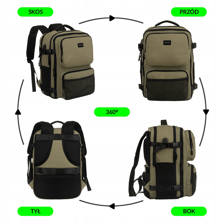 Podróżny, pojemny plecak z wodoodpornego poliestru - Himawari