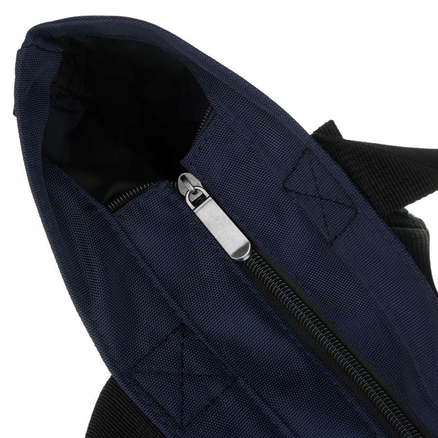 Granatowa shopperka damska z poliestru z kieszenią zewnętrzną - Peterson