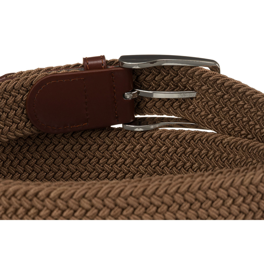 Pasek parciany w beżowym kolorze z materiału syntetycznego i skóry ekologicznej - Rovicky