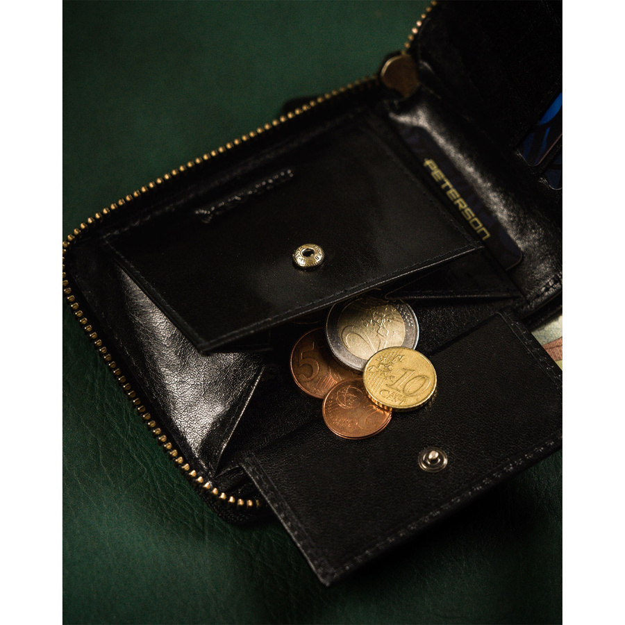 Skórzany sportowy portfel na zamek - Peterson