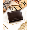 Mały, brązowy portfel damski ze skóry naturalnej z systemem RFID - Peterson