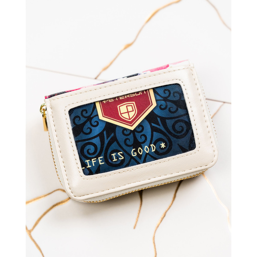 Portfel damski w kwiaty wykonany ze skóry naturalnej i ekologicznej - Peterson