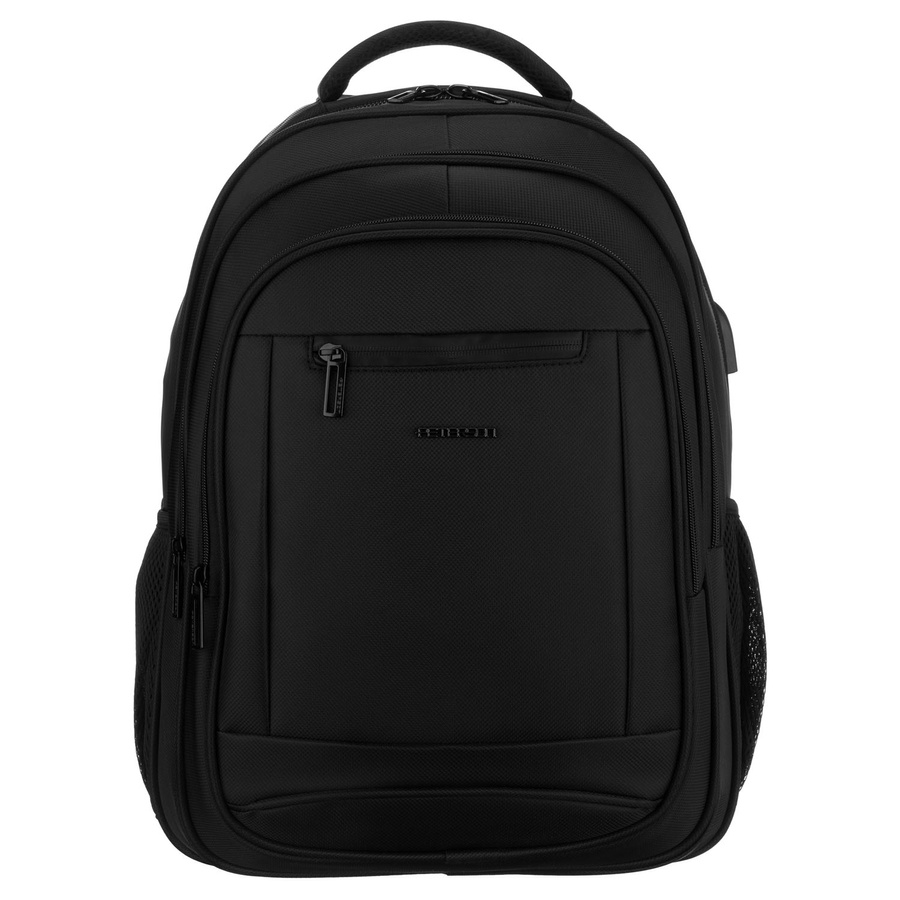 Młodzieżowy, miękki plecak szkolny z poliestru w czarnym kolorze, zawieszony na regulowanych szelkach - Peterson