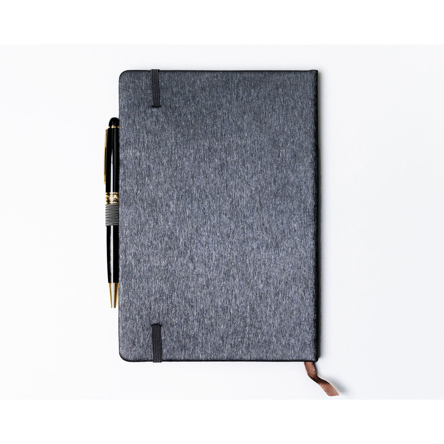 Notes w formacie A5 w szarym kolorze zadrukowany w linie - Peterson