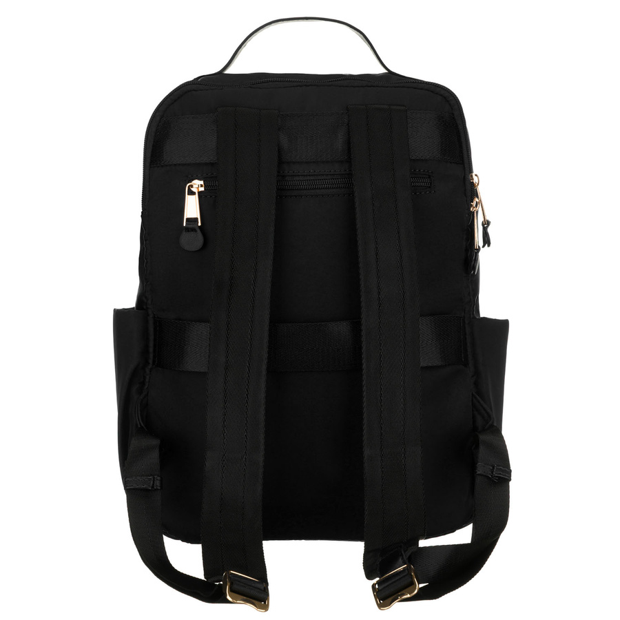Czarny, nylonowy plecak damski z uchwytem do mocowania na walizce - Peterson