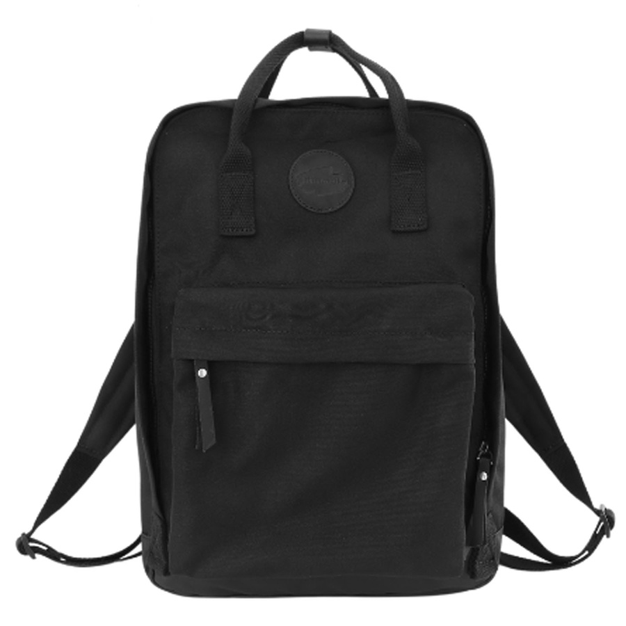 Czarny plecak damski zawieszony na regulowanych szelkach i zamykany suwakiem - Himawari