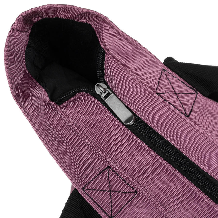 Duża shopperka damska z poliestru w różowym kolorze, zawieszona na wygodnych uchwytach i doczepianym pasku - Peterson