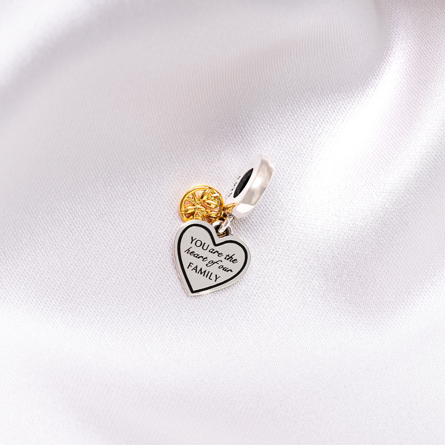 Srebrny charms serce do modułowej bransoletki - Peterson